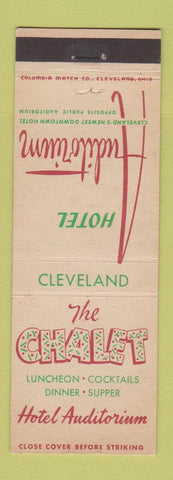 Matchbook Cover - Hotel Auditorium Cleveland OH The Chalet