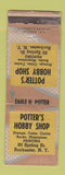 Matchbook Cover - Potter's Hobby Shop stamps coins Rochester NY WEAR