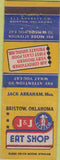Matchbook Cover - J  and  J Eat Shop Bristow OK Diner