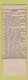 Matchbook Cover - Biddle's Restaurant Soda Fountain Cromwell IN hillbilly