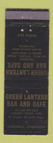 Matchbook Cover - Green Lantern Bar Cafe Hardwick MN WEAR
