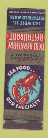Matchbook Cover - New Berkshire Restaurant Pittsfield MA SAMPLE MISCUT