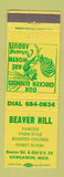 Matchbook Cover - Beaver Hill Restaurant Kawkawlin MI