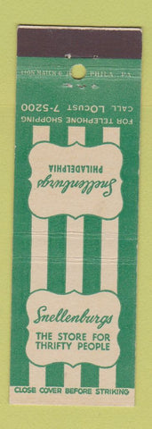 Matchbook Cover - Snellenburgs Store Philadelphia PA