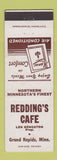 Matchbook Cover - Redding's Cafe Grand Rapids MN