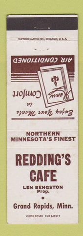 Matchbook Cover - Redding's Cafe Grand Rapids MN