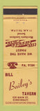 Matchbook Cover - Bill Bailey's Tavern Cincinnati OH