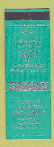 Matchbook Cover - Town and Country Restaurant Williamston NC WEAR
