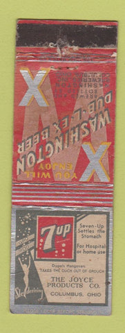 Matchbook Cover - Washington Beer 7Up Soda Columbus OH WORN