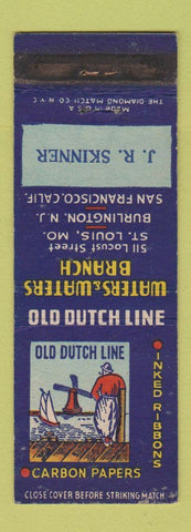 Matchbook Cover - Old Dutch Line Carbon Paper Inked Ribbons St Louis MO
