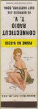 Matchbook Cover - Connecticut Radio TV East Hartford CN