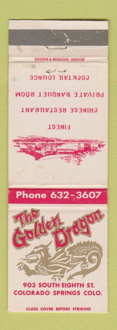 Matchbook Cover - Golden Dragon Chinese Restaurant Colorado Springs