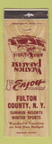 Matchbook Cover - Fulton County NY tourism  WORN