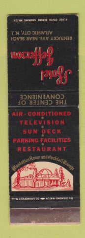 Matchbook Cover - Hotel Jefferson Atlantic City NJ