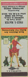 Matchbook Cover - Fred Mayer National Press Denver CO pinup