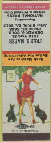 Matchbook Cover - Fred Mayer National Press Denver CO pinup
