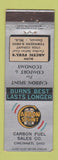Matchbook Cover - Carbon Splint Fuel Sales Detroit MI Artic