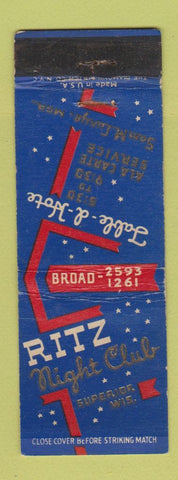 Matchbook Cover - Ritz Night Club Superior WI