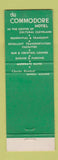 Matchbook Cover - Commodore Hotel Cleveland OH