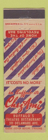 Matchbook Cover - Chez Ami Buffalo NY restaurant girlie