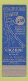 Matchbook Cover - Chez Ami Buffalo NY restaurant girlie