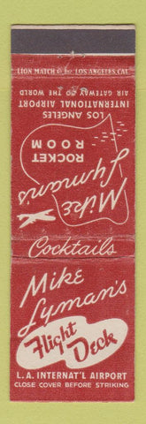 Matchbook Cover - Mike Lyman's Flight Deck Los Angeles CA
