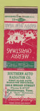 Matchbook Cover - Southern Auto Radiator Chattanooga TN Christmas