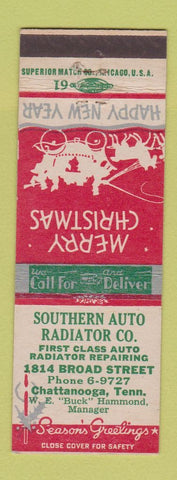Matchbook Cover - Southern Auto Radiator Chattanooga TN Christmas