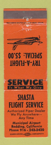 Matchbook Cover - Shasta Flight Service Redding CA WEAR