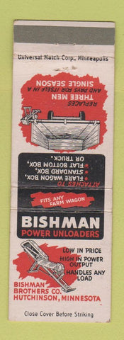 Matchbook Cover - Bishman Power Unloaders Hutchinson MN