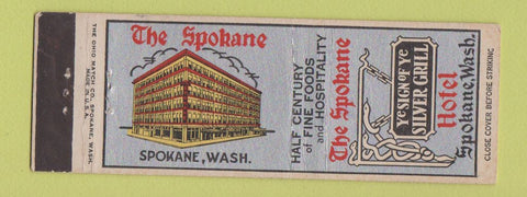 Matchbook Cover - Hotel Spokane WA Silver Grill