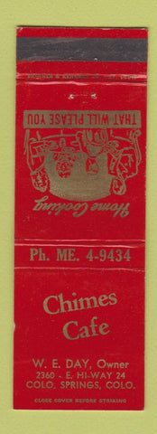 Matchbook Cover - Chimes Cafe Colorado Springs