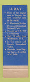 Matchbook Cover - Luray Caverns VA Singing Tower WEAR