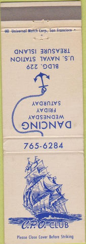 Matchbook Cover - CPO Club Naval Station TREASURE ISLAND