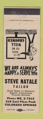 Matchbook Cover - Steve Natale Tailor Colorado Springs