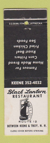 Matchbook Cover - Black Lantern Restaurant Keene Troy NH DD Bean WEAR