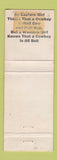 Matchbook Cover - Cripple Creek Inn Colorado hillbilly WORN