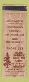 Matchbook Cover - Blue Spruce Motel Cabins Manistique MI WEAR