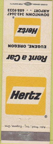 Matchbook Cover - Hertz Rental Cars Eugene OR
