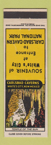 Matchbook Cover - White's City Carlsbad Caverns NM Temple of the Sun