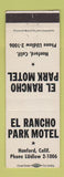 Matchbook Cover - El Rancho Park Motel Hanford CA