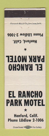 Matchbook Cover - El Rancho Park Motel Hanford CA