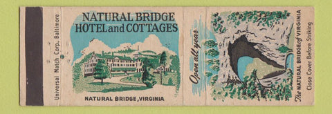 Matchbook Cover - Natural Bridge Hotel Cottages VA