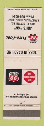 Matchbook Cover - Phillips 66 oil gas Jim's Kawkawlin MI