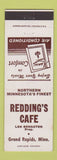 Matchbook Cover - Redding's Cafe Grand Rapids MN