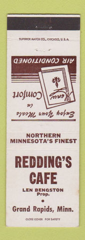 Matchbook Cover - Redding's Cafe Grand Rapids MN
