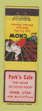 Matchbook Cover - Park's Cafe Orem UT