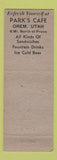 Matchbook Cover - Park's Cafe Orem UT