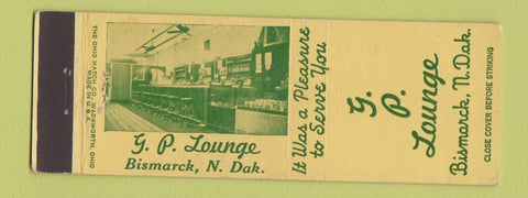 Matchbook Cover - GP Lounge Bismarck ND