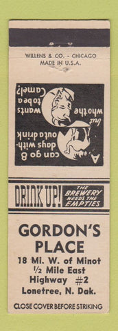 Matchbook Cover - Gordon's Place Lonetree ND devil